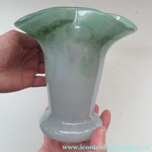 Load image into Gallery viewer, 1950s Scottish Art Glass Vase by Vasart Green

