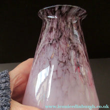 Load image into Gallery viewer, Vintage 1930s Monart Glass Miniature Vase Pink and Black
