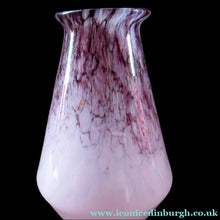 Load image into Gallery viewer, Vintage 1930s Monart Glass Miniature Vase Pink and Black
