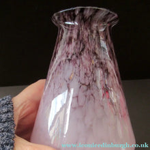 Load image into Gallery viewer, Vintage 1930s Monart Glass Miniature Vase Pink and Black
