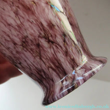Load image into Gallery viewer, Vintage 1930s Monart Glass Miniature Vase Pink and Black
