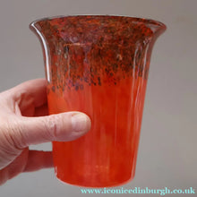 Load image into Gallery viewer, SCOTTISH GLASS: Vintage 1930s Genuine MONART Art Glass Miniature Glass Vase. 5 1/4 inches
