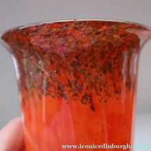 Load image into Gallery viewer, SCOTTISH GLASS: Vintage 1930s Genuine MONART Art Glass Miniature Glass Vase. 5 1/4 inches
