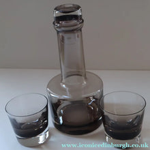 Load image into Gallery viewer, Scottish Glass. Vintage 1960s Caithness PEAT Glass Morven Decanter &amp; Two Large Whisky Tumblers
