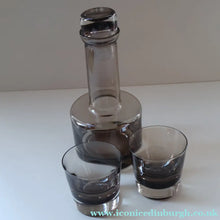 Load image into Gallery viewer, Scottish Glass. Vintage 1960s Caithness PEAT Glass Morven Decanter &amp; Two Large Whisky Tumblers
