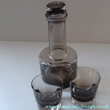 Load image into Gallery viewer, Scottish Glass. Vintage 1960s Caithness PEAT Glass Morven Decanter &amp; Two Large Whisky Tumblers
