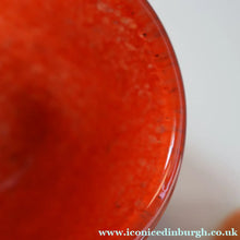 Load image into Gallery viewer, SCOTTISH GLASS. Vintage 1960s SMALL Orange Strathearn Bulbous Shape Vase with Leaping Salmon Mark

