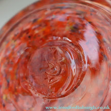 Load image into Gallery viewer, SCOTTISH GLASS. Vintage 1960s SMALL Orange Strathearn Bulbous Shape Vase with Leaping Salmon Mark
