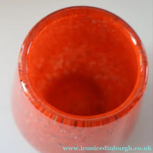 Load image into Gallery viewer, SCOTTISH GLASS. Vintage 1960s SMALL Orange Strathearn Bulbous Shape Vase with Leaping Salmon Mark
