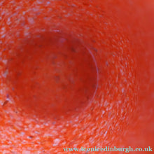 Load image into Gallery viewer, SCOTTISH GLASS. Vintage 1960s SMALL Orange Strathearn Bulbous Shape Vase with Leaping Salmon Mark
