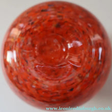 Load image into Gallery viewer, SCOTTISH GLASS. Vintage 1960s SMALL Orange Strathearn Bulbous Shape Vase with Leaping Salmon Mark
