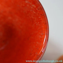 Load image into Gallery viewer, SCOTTISH GLASS. Vintage 1960s SMALL Orange Strathearn Bulbous Shape Vase with Leaping Salmon Mark
