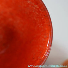 Load image into Gallery viewer, SCOTTISH GLASS. Vintage 1960s SMALL Orange Strathearn Bulbous Shape Vase with Leaping Salmon Mark
