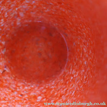 Load image into Gallery viewer, SCOTTISH GLASS. Vintage 1960s SMALL Orange Strathearn Bulbous Shape Vase with Leaping Salmon Mark
