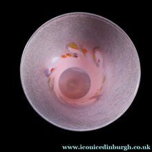 Load image into Gallery viewer, SCOTTISH GLASS. Vintage 1960s Strathearn Vase Aventurine Inclusions, Tutti Frutti Swirls. Leaping Salmon Mark.  8 inches
