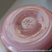 Load image into Gallery viewer, SCOTTISH GLASS. Vintage 1960s Strathearn Vase Aventurine Inclusions, Tutti Frutti Swirls. Leaping Salmon Mark.  8 inches
