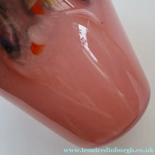 Load image into Gallery viewer, Scottish Glass. Vintage 1960s Strathearn Vase with Tutti Frutti Swirls. Leaping Salmon Mark. 8 inches - British Glass
