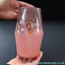 Load image into Gallery viewer, Scottish Glass. Vintage 1960s Strathearn Vase with Tutti Frutti Swirls. Leaping Salmon Mark. 8 inches - British Glass
