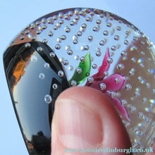 Load image into Gallery viewer, SCOTTISH GLASS. Vintage 1970s Caithness Glass Paperweight Entitled ’Flower in the Rain’ PINK Flower (Boxed)
