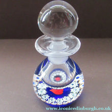 Load image into Gallery viewer, 1980s Caithness Scottish Glass Perfume Bottle Valentine's Love Heart Inclusion Millefiori
