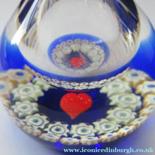 Load image into Gallery viewer, 1980s Caithness Scottish Glass Perfume Bottle Valentine's Love Heart Inclusion Millefiori
