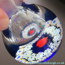 Load image into Gallery viewer, 1980s Caithness Scottish Glass Perfume Bottle Valentine's Love Heart Inclusion Millefiori
