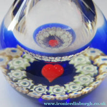 Load image into Gallery viewer, 1980s Caithness Scottish Glass Perfume Bottle Valentine's Love Heart Inclusion Millefiori
