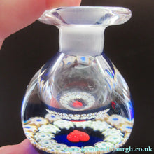 Load image into Gallery viewer, 1980s Caithness Scottish Glass Perfume Bottle Valentine's Love Heart Inclusion Millefiori
