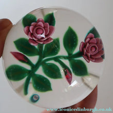 Load image into Gallery viewer, SCOTTISH Limited Edition  (1/10) 2014 Lampwork Paperweight. Pink Roses Design by William Manson Jnr. Signed to the side
