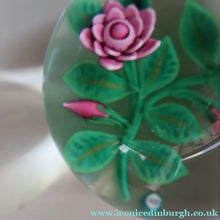 Load image into Gallery viewer, SCOTTISH Limited Edition  (1/10) 2014 Lampwork Paperweight. Pink Roses Design by William Manson Jnr. Signed to the side

