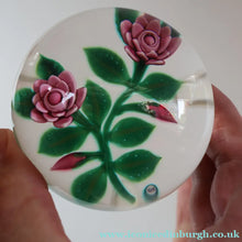 Load image into Gallery viewer, SCOTTISH Limited Edition  (1/10) 2014 Lampwork Paperweight. Pink Roses Design by William Manson Jnr. Signed to the side
