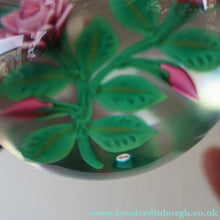 Load image into Gallery viewer, SCOTTISH Limited Edition  (1/10) 2014 Lampwork Paperweight. Pink Roses Design by William Manson Jnr. Signed to the side
