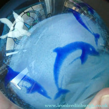 Load image into Gallery viewer, Scottish Caithness Paperweight Helen Macdonald Dolpinarium Dolphins 1990s
