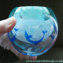 Load image into Gallery viewer, Scottish Caithness Paperweight Helen Macdonald Dolpinarium Dolphins 1990s
