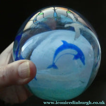 Load image into Gallery viewer, Scottish Caithness Paperweight Helen Macdonald Dolpinarium Dolphins 1990s
