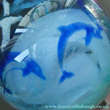 Load image into Gallery viewer, Scottish Caithness Paperweight Helen Macdonald Dolpinarium Dolphins 1990s
