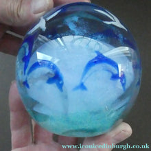 Load image into Gallery viewer, Scottish Caithness Paperweight Helen Macdonald Dolpinarium Dolphins 1990s
