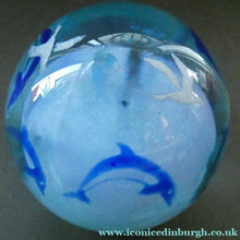 Load image into Gallery viewer, Scottish Caithness Paperweight Helen Macdonald Dolpinarium Dolphins 1990s
