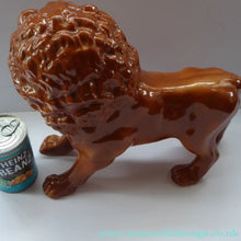 Load image into Gallery viewer, ANTIQUE PAIR of Victorian Standing Staffordshire Style Bo'ness Lions. Large &amp; Substantial Pair in Excellent Condition
