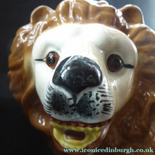 Load image into Gallery viewer, ANTIQUE PAIR of Victorian Standing Staffordshire Style Bo'ness Lions. Large &amp; Substantial Pair in Excellent Condition
