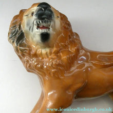 Load image into Gallery viewer, SiNGLE ANTIQUE Victorian Standing Staffordshire Style Bo'ness Lion. Large in Excellent Condition
