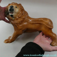 Load image into Gallery viewer, SiNGLE ANTIQUE Victorian Standing Staffordshire Style Bo'ness Lion. Large in Excellent Condition
