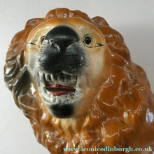 Load image into Gallery viewer, SiNGLE ANTIQUE Victorian Standing Staffordshire Style Bo'ness Lion. Large in Excellent Condition
