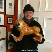 Load image into Gallery viewer, SiNGLE ANTIQUE Victorian Standing Staffordshire Style Bo'ness Lion. Large in Excellent Condition
