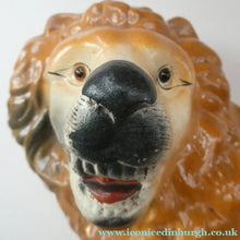 Load image into Gallery viewer, SiNGLE ANTIQUE Victorian Standing Staffordshire Style Bo'ness Lion. Large in Excellent Condition
