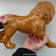 Load image into Gallery viewer, SiNGLE ANTIQUE Victorian Standing Staffordshire Style Bo'ness Lion. Large in Excellent Condition
