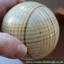 Load image into Gallery viewer, SINGLE Scottish Victorian Ceramic Carpet Bowl. Yellow Check Pattern 
