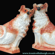 Load image into Gallery viewer, Victorian Bo'ness Chimney Spaniels Dogs Antique Staffordshire Wally Dugs
