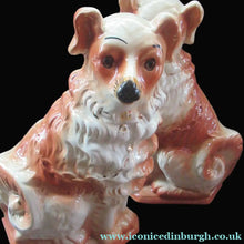 Load image into Gallery viewer, Victorian Bo'ness Chimney Spaniels Dogs Antique Staffordshire Wally Dugs
