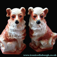 Load image into Gallery viewer, Victorian Bo'ness Chimney Spaniels Dogs Antique Staffordshire Wally Dugs
